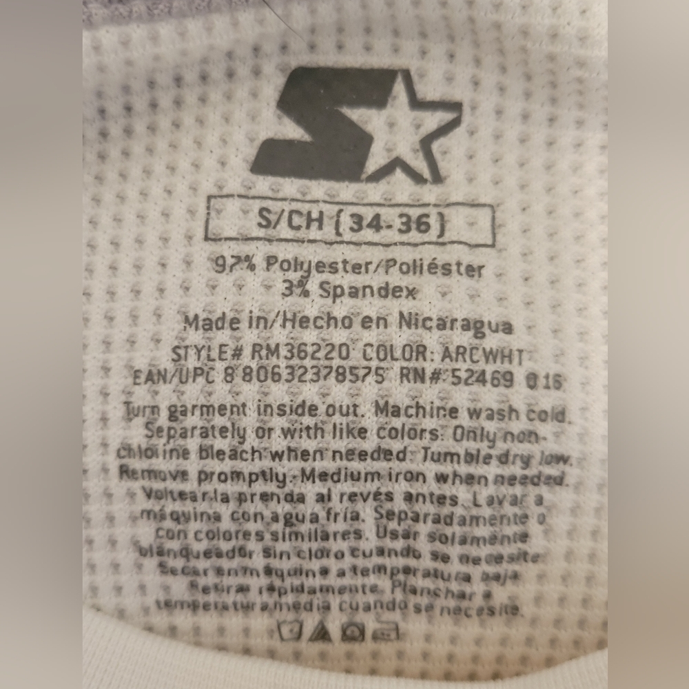 Starter Men's White and Grey Thermal Size Small (34-36) - Picture 3 of 4